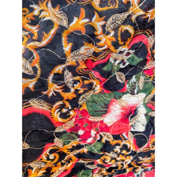 Vintage 1960s Puffy Crinoline Maxi Skirt Metallic Floral - Picture 6 of 15